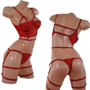 Conjunto Salome Lenceria con Portaligas y Arnes (art 2017) Talle 85 al 120: imagen 7