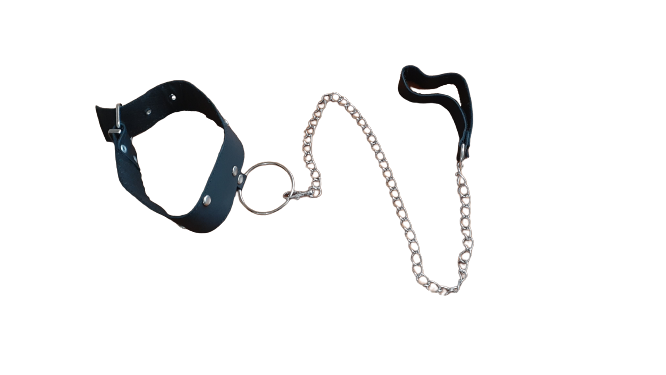 Collar Con Cadena de Cuero