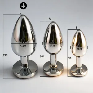 Plug Dilatador Anal Acero Strass – Metalico - Grande: imagen 2