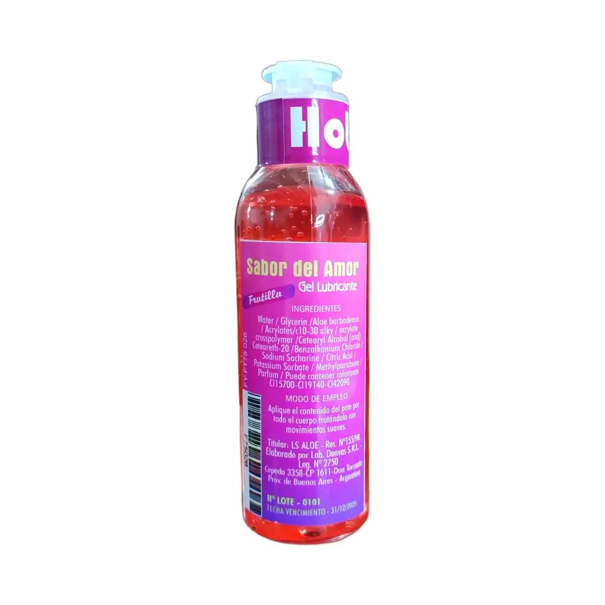 Gel Comestible Lubricante Frutilla Saborizado Masajes FYL: imagen 2