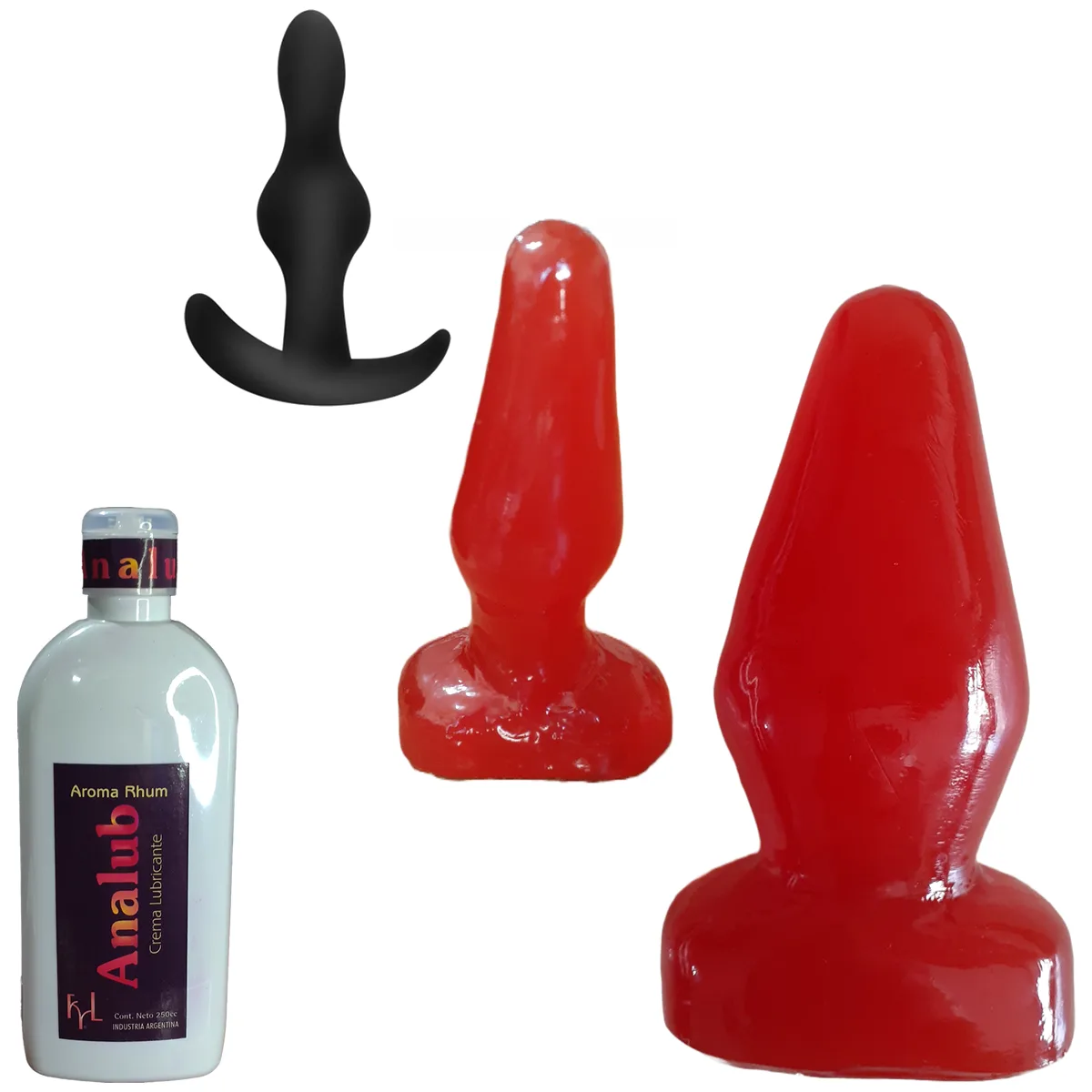 Kit Anal Total + 3 Plug + Gel Anal Lubricante Dilatador: imagen 1