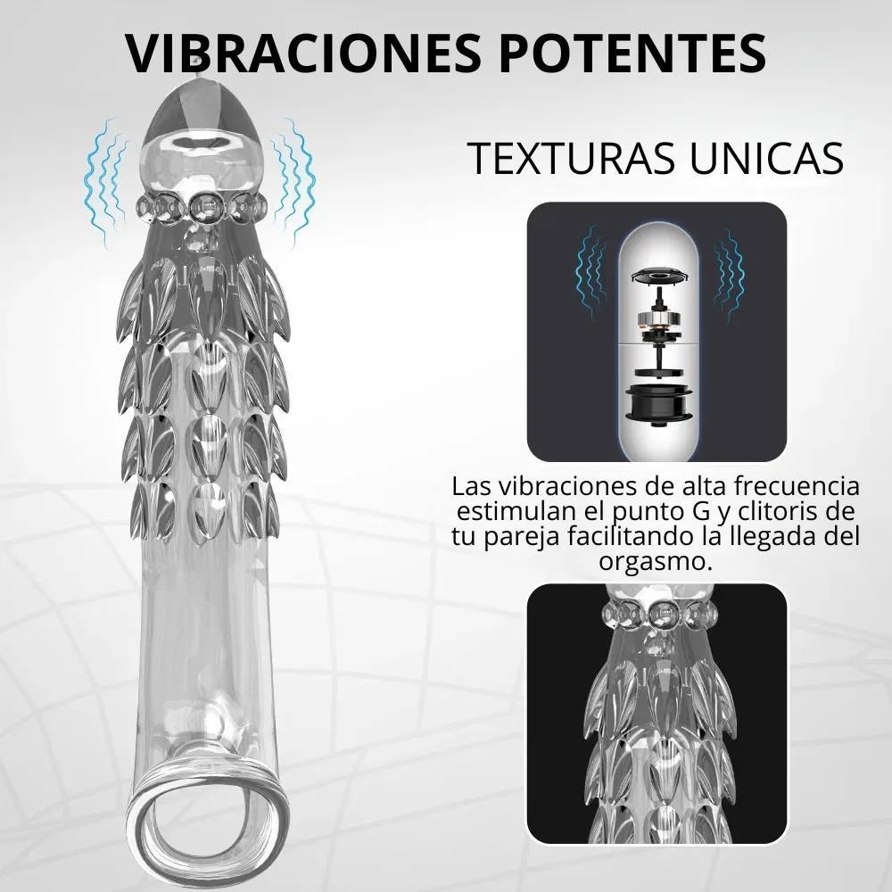 Funda peneana con Vibrador, escamas y agarre de testiculos: imagen 3