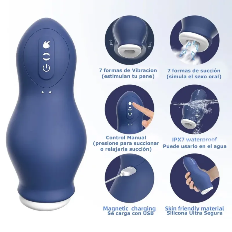 Masturbador Masculino Training Cup Vibra y Succiona