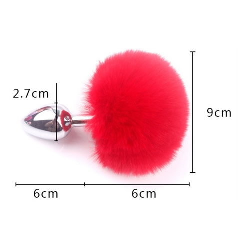 Plug Metal Acero - Pompon Conejo