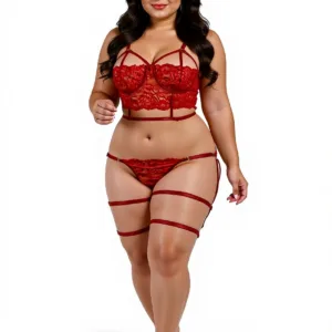 Conjunto Salome Lenceria con Portaligas y Arnes (art 2017) Talle 85 al 120: imagen 10